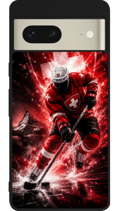 Coque Google Pixel 7 - Silicone rigide noir Hockey World Championship Player