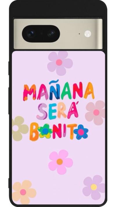 Coque Google Pixel 7 - Silicone rigide noir Karol G Manana sera bonito