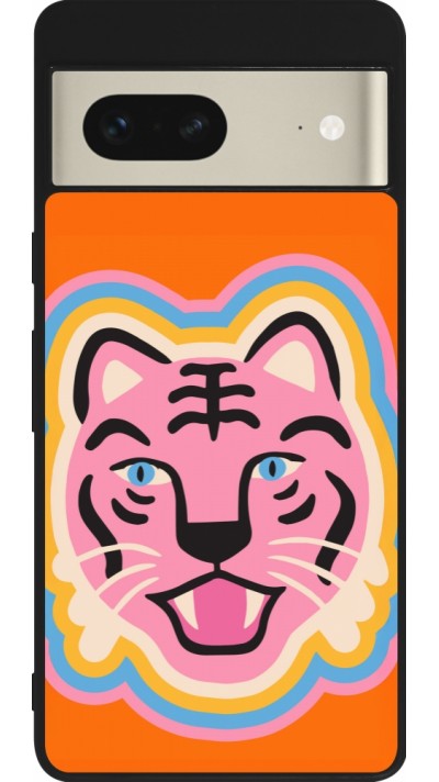 Coque Google Pixel 7 - Silicone rigide noir Lion colors 2026