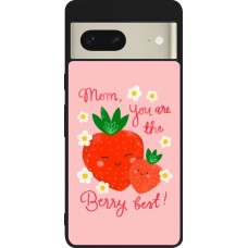 Coque Google Pixel 7 - Silicone rigide noir Mom 2026 Berry best