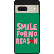 Coque Google Pixel 7 - Silicone rigide noir Smile for no reason 2026