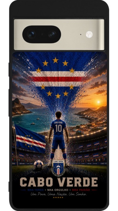 Coque Google Pixel 7 - Silicone rigide noir Football Cap-Vert splash 2026