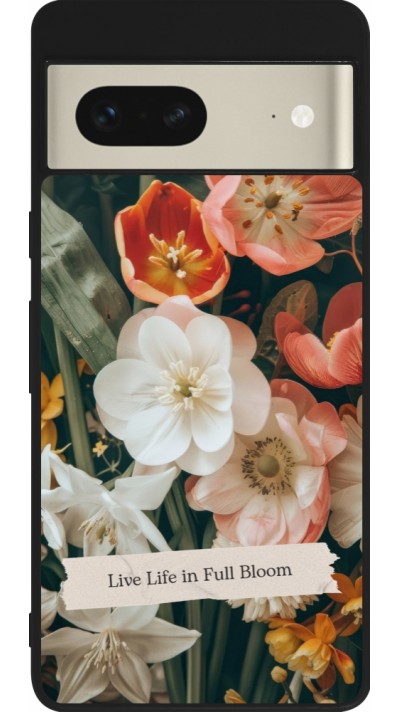 Coque Google Pixel 7 - Silicone rigide noir Full Bloom 2026