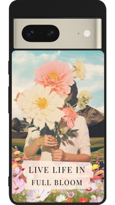 Coque Google Pixel 7 - Silicone rigide noir Live life in full moon 2026