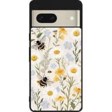 Coque Google Pixel 7 - Silicone rigide noir Pattern bees 2026