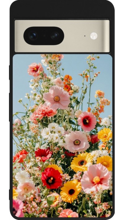 Coque Google Pixel 7 - Silicone rigide noir Spring flowers 2026