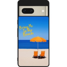 Coque Google Pixel 7 - Silicone rigide noir Summer 2025 Bring me to the beach