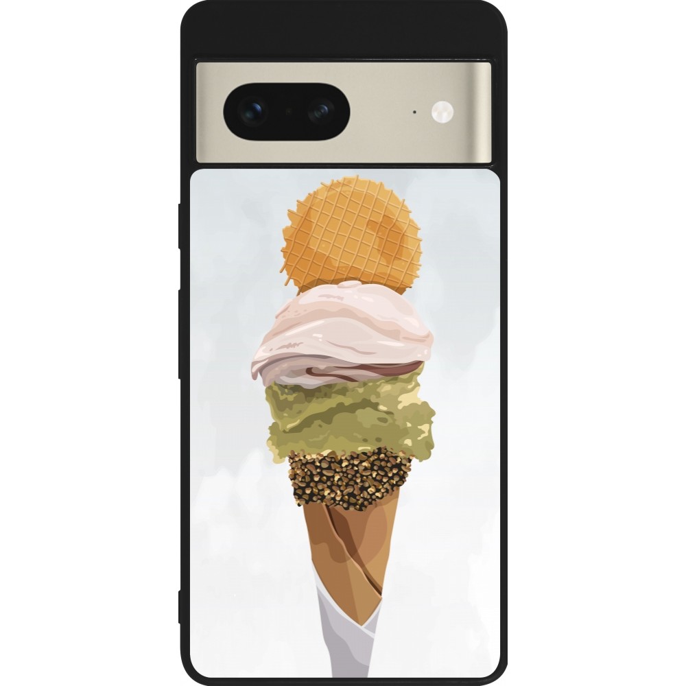 Coque Google Pixel 7 - Silicone rigide noir Summer 2025 Cornet