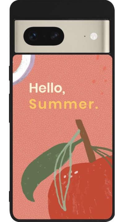 Coque Google Pixel 7 - Silicone rigide noir Summer 2025 Hello summer