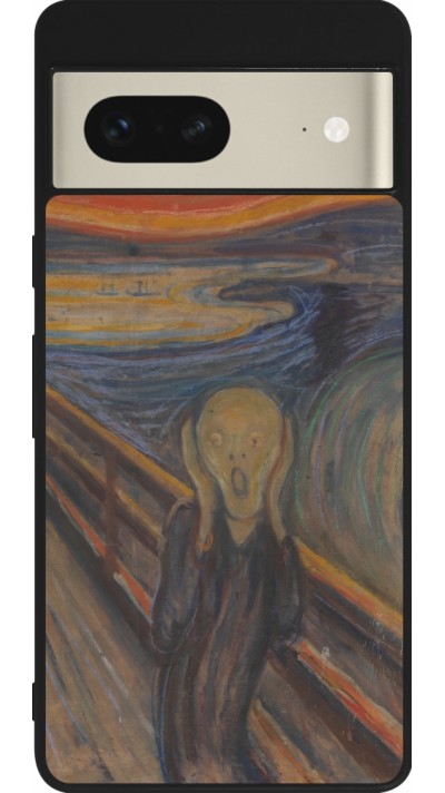 Coque Google Pixel 7 - Silicone rigide noir Tableau art - Le Cri - Edvard Munch