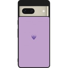 Coque Google Pixel 7 - Silicone rigide noir Valentine 2023 purpule single heart