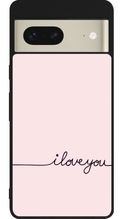 Coque Google Pixel 7 - Silicone rigide noir Valentine 2023 i love you writing