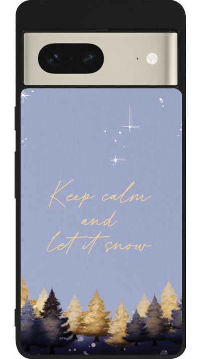 Coque Google Pixel 7 - Silicone rigide noir Winter 25 Winter illustration of trees