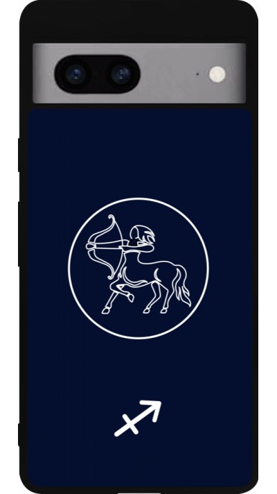 Coque Google Pixel 7a - Silicone rigide noir Astrologie Sagittaire