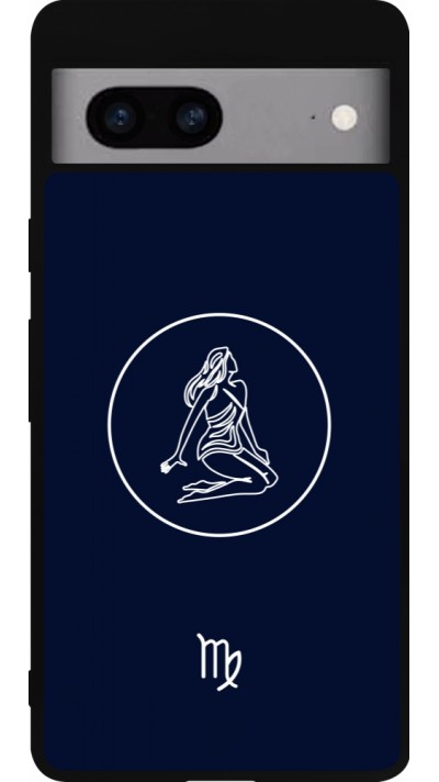 Coque Google Pixel 7a - Silicone rigide noir Astrologie Vierge
