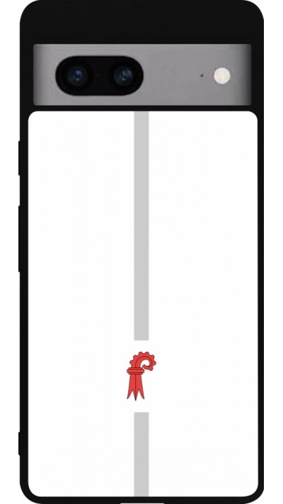 Google Pixel 7a Case Hülle - Silikon schwarz Kanton BL weiss