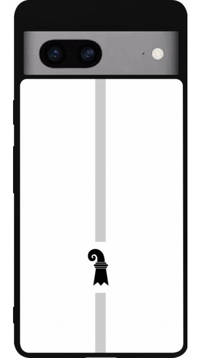 Google Pixel 7a Case Hülle - Silikon schwarz Kanton BS weiss