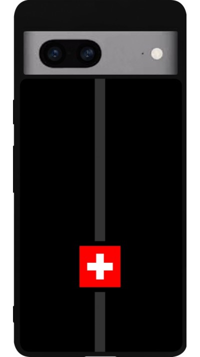 Google Pixel 7a Case Hülle - Silikon schwarz Kanton CH schwarz