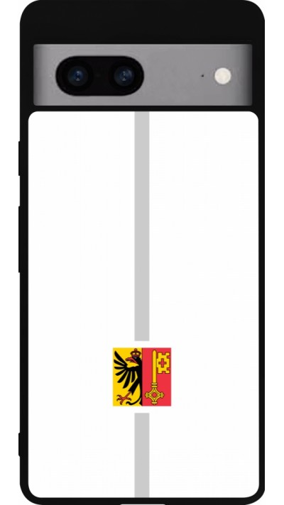 Google Pixel 7a Case Hülle - Silikon schwarz Kanton GE weiss