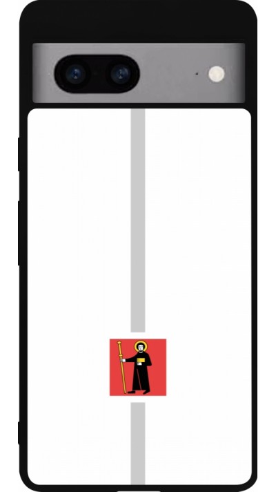 Google Pixel 7a Case Hülle - Silikon schwarz Kanton GL weiss