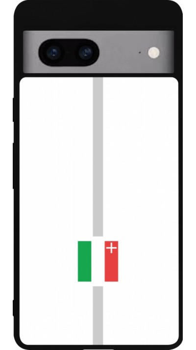Google Pixel 7a Case Hülle - Silikon schwarz Kanton NE weiss