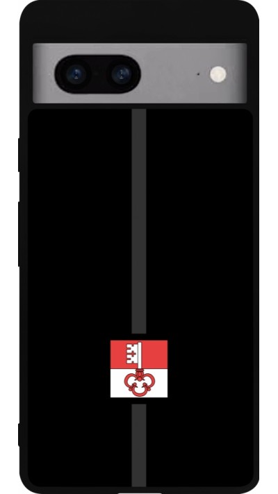 Google Pixel 7a Case Hülle - Silikon schwarz Kanton OW schwarz