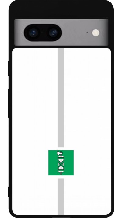 Google Pixel 7a Case Hülle - Silikon schwarz Kanton SG weiss