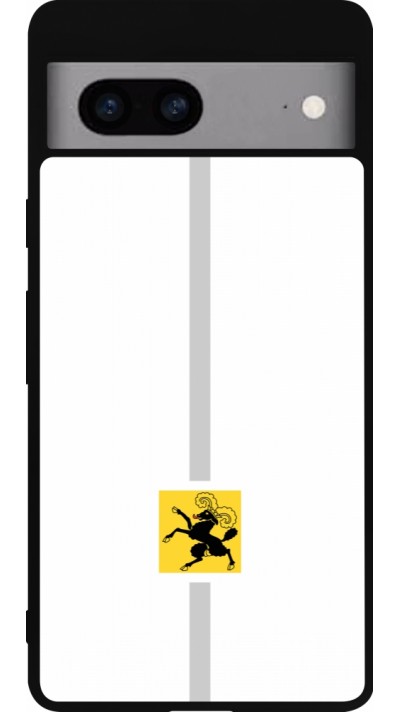 Google Pixel 7a Case Hülle - Silikon schwarz Kanton SH weiss