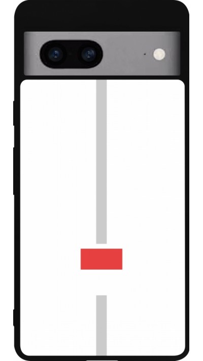Google Pixel 7a Case Hülle - Silikon schwarz Kanton SO weiss