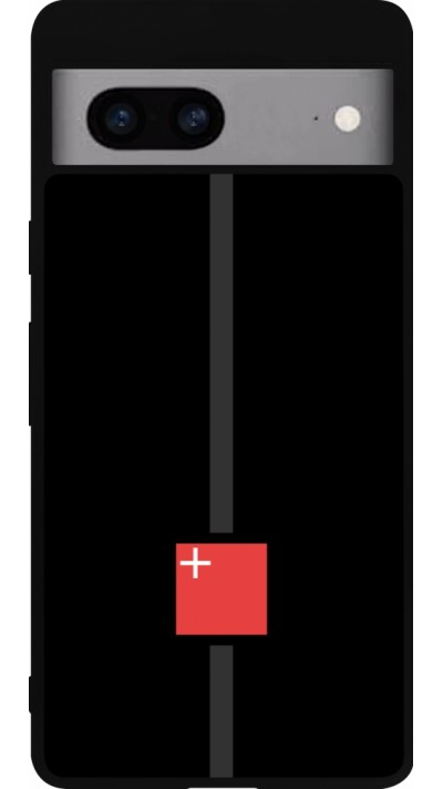 Google Pixel 7a Case Hülle - Silikon schwarz Kanton SZ schwarz