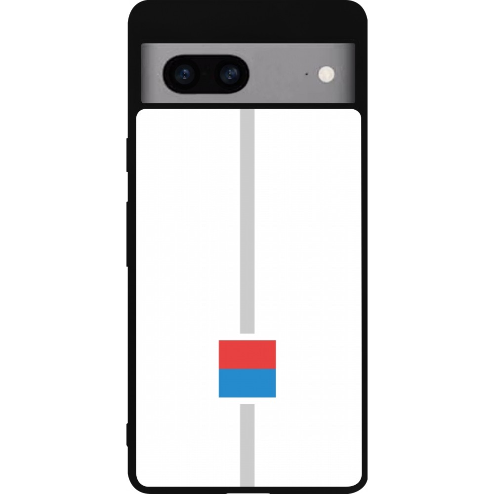 Google Pixel 7a Case Hülle - Silikon schwarz Kanton TI weiss