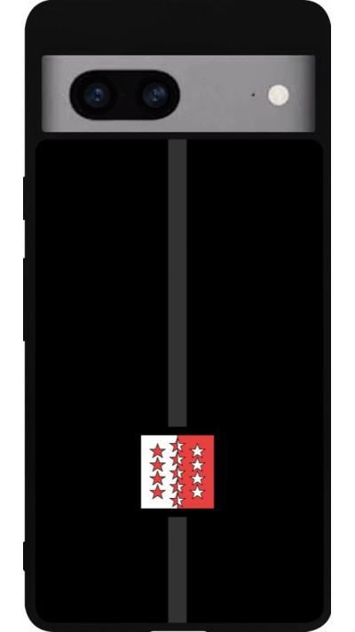 Google Pixel 7a Case Hülle - Silikon schwarz Kanton VS schwarz