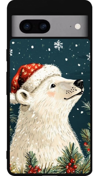 Coque Google Pixel 7a - Silicone rigide noir Christmas 25 Bear