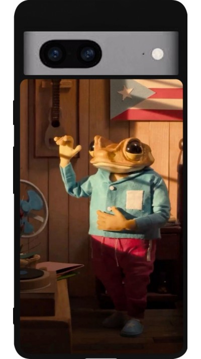 Coque Google Pixel 7a - Silicone rigide noir Dancing frog DTMF