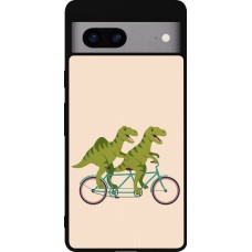 Google Pixel 7a Case Hülle - Silikon schwarz Dinosaurs on bikes 2026
