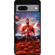 Google Pixel 7a Case Hülle - Silikon schwarz Djokovic 23 Grand Slam