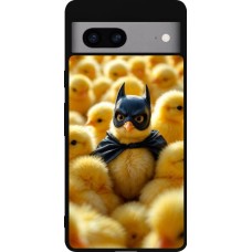 Coque Google Pixel 7a - Silicone rigide noir Easter 2026 Chicken Batman