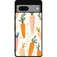 Coque Google Pixel 7a - Silicone rigide noir Easter 2026 Illustration carrots