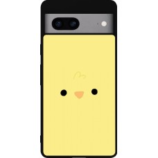 Coque Google Pixel 7a - Silicone rigide noir Easter 2026 Little chicken