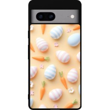 Coque Google Pixel 7a - Silicone rigide noir Easter 2026 Pattern Easter
