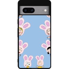 Coque Google Pixel 7a - Silicone rigide noir Easter 2026 Snoopy
