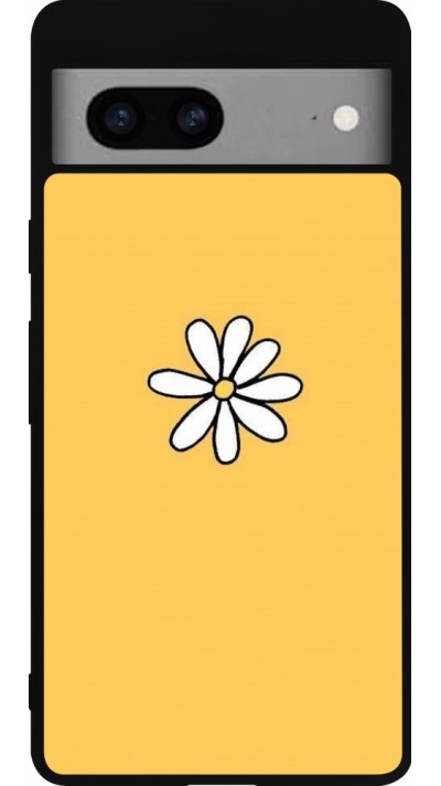 Coque Google Pixel 7a - Silicone rigide noir Easter 2023 daisy