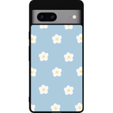Google Pixel 7a Case Hülle - Silikon schwarz Easter 2024 daisy flower