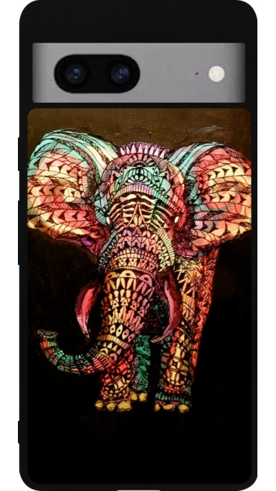 Coque Google Pixel 7a - Silicone rigide noir Elephant 02