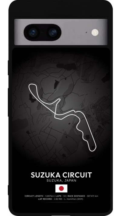 Coque Google Pixel 7a - Silicone rigide noir F1 Track 2025 Japan