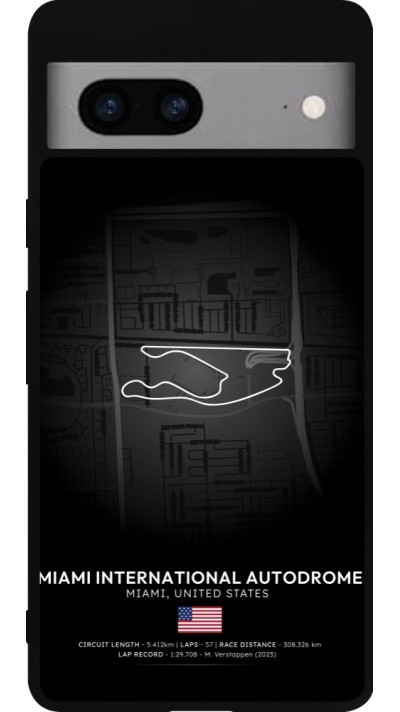 Coque Google Pixel 7a - Silicone rigide noir F1 Track 2025 Miami