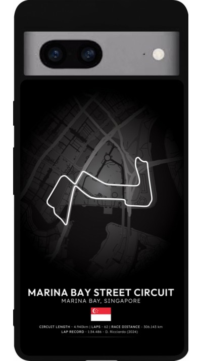 Coque Google Pixel 7a - Silicone rigide noir F1 Track 2025 Singapore