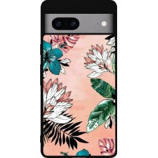 Google Pixel 7a Case Hülle - Silikon schwarz Flowers Artprint