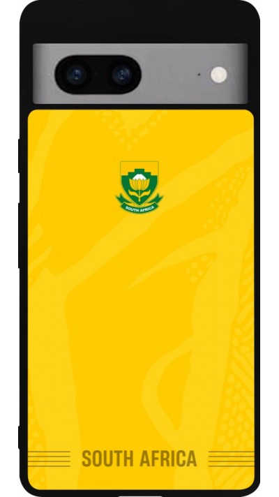 Coque Google Pixel 7a - Silicone rigide noir Maillot de football Afrique du Sud 2026 personnalisable