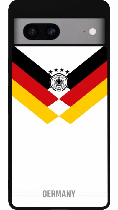 Coque Google Pixel 7a - Silicone rigide noir Maillot de football Allemagne 2026 personnalisable